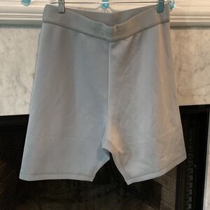 Herve Leger Pale Gray High-Rise Bike Shorts